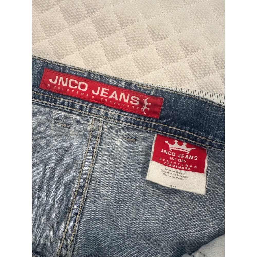 Vintage 90s JNCO Jeans Mens Cobra Snake Embroidered Baggy Denim Shorts size 32 - Picture 6 of 9